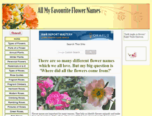 Tablet Screenshot of all-my-favourite-flower-names.com